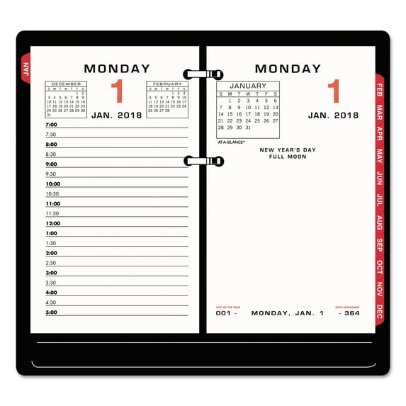 AT-A-GLANCE Two-Color Desk Calendar Refill, 3 1/2 x 6, 2018