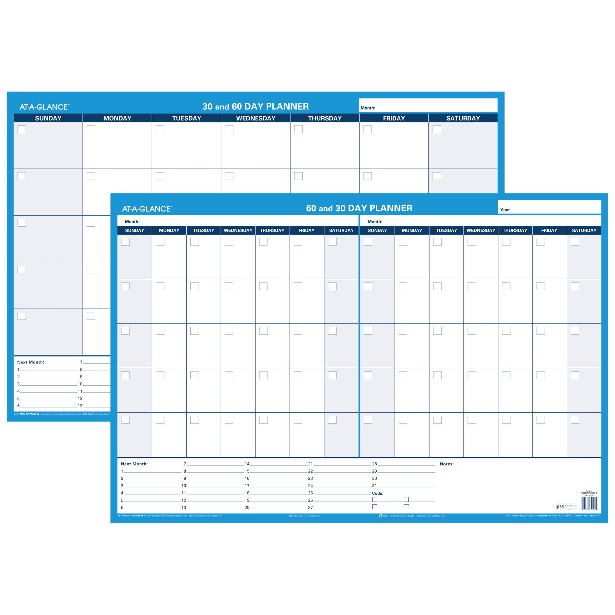 30 Day Calendar Template