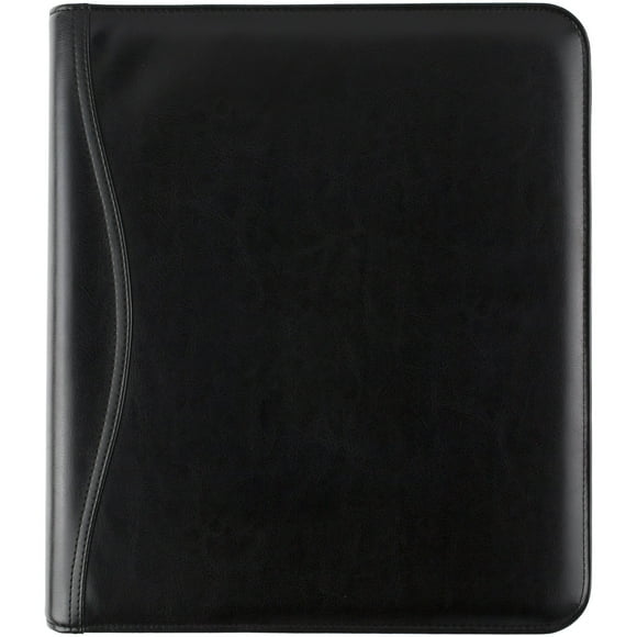 AT-A-GLANCE Undated Faux Leather Starter Set, 7 Ring, Black, Folio Size, 8 1/2" x 11"