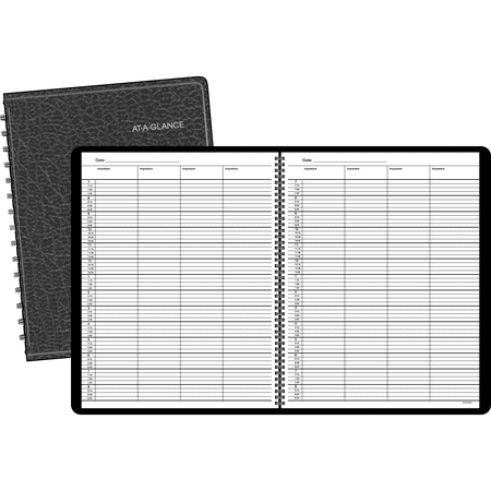AT-A-GLANCE Undated Four Person Daily Appointment Book Black 8 12 x 11 - Daily