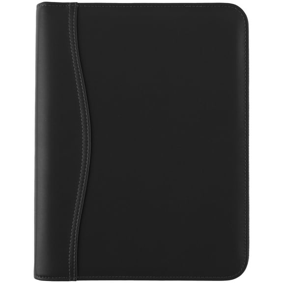 AT-A-GLANCE Undated Genuine Leather Starter Set, 7 Ring, Black, Desk Size, 5 1/2" x 8 1/2"