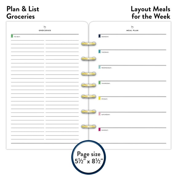 AT-A-GLANCE Undated Notes Pages, Loose-Leaf, 7 Ring, Desk Size, 5 1/2" x 8 1/2"