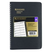 AT-A-GLANCE Undated Telephone Address Book 800 Entries Black 5 x 8 - Address