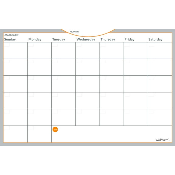 AT-A-GLANCE Undated WallMates Self-Adhesive Dry-Erase Monthly Planning Surface