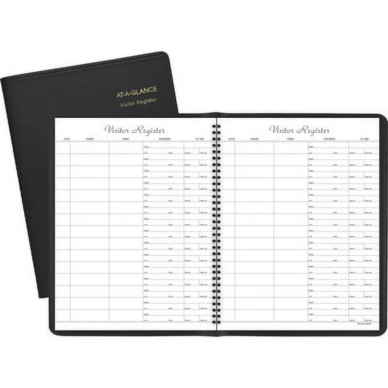 Visitor Register Book, Black Cover, 10.88 x 8.38 Sheets, 60 Sheets/Book Visitor Register Book, Black Cover, 10.88 x 8.38 Sheets, 60 Sheets/Book