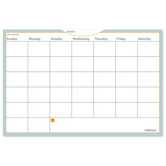 AT-A-GLANCE Undated WallMates Self-Adhesive Dry-Erase Monthly Planning Surface, 36" x 24"