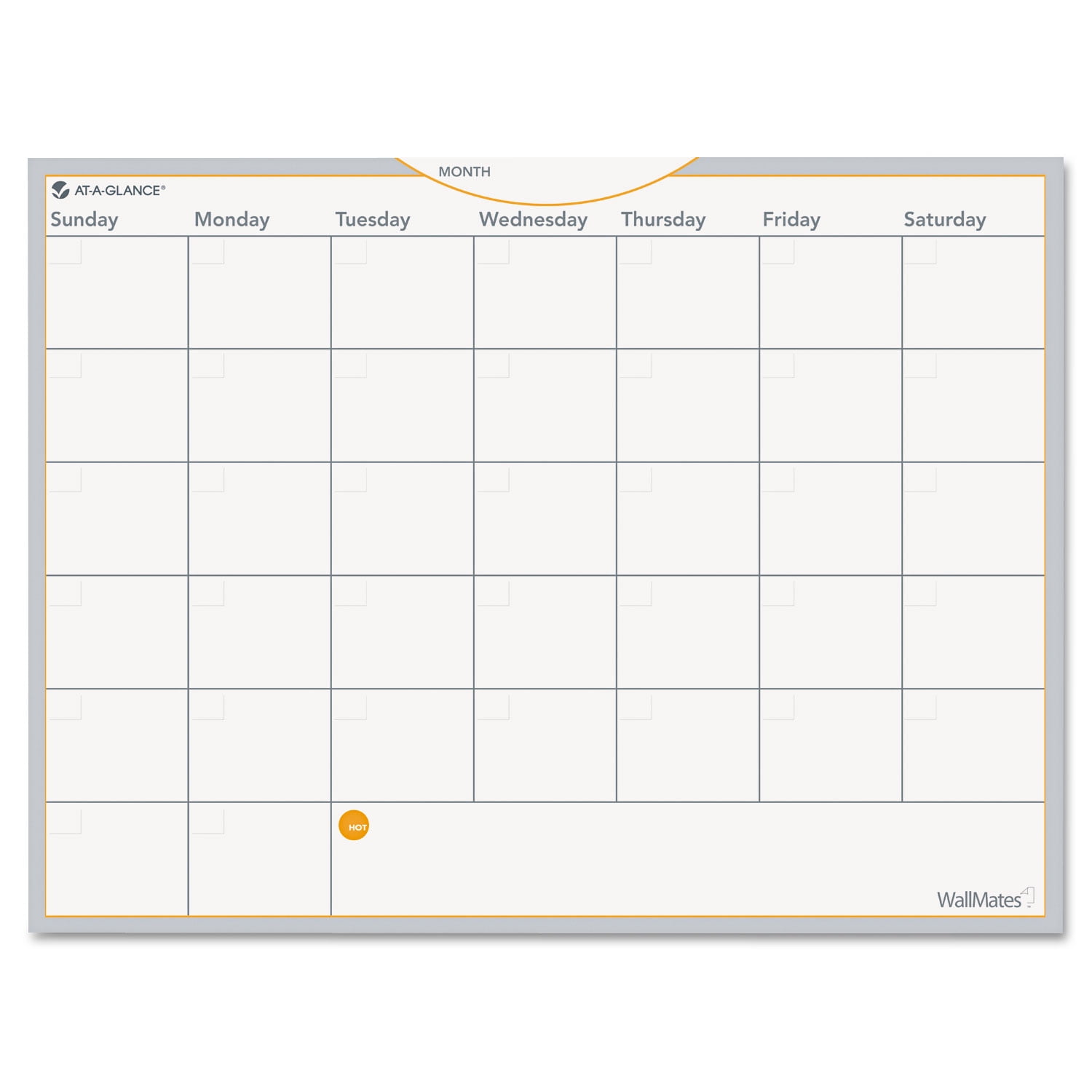 At-a-glance Wallmates Self-adhesive Dry Erase Monthly Planning Surface, 24 X 18