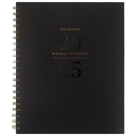 AT-A-GLANCESignatureLite2025Weekly Monthly PlannerBlackLarge 8 12 x 11 - Weekly