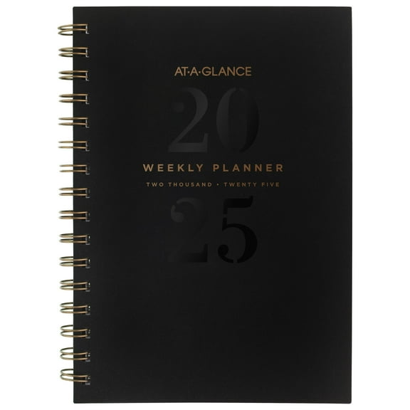 AT-A-GLANCESignatureLite2025Weekly Monthly PlannerBlackSmall 512 x 8 12 - Weekly