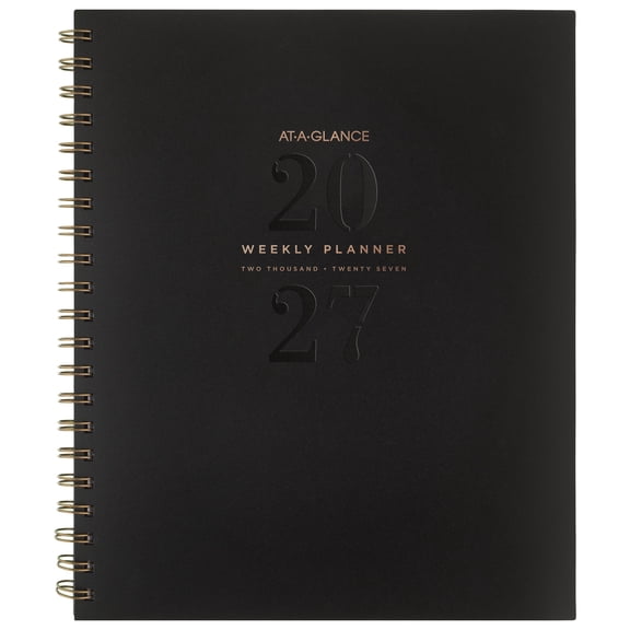 AT-A-GLANCESignatureLite2027Weekly Monthly PlannerBlackLarge 8 12 x 11 - Weekly