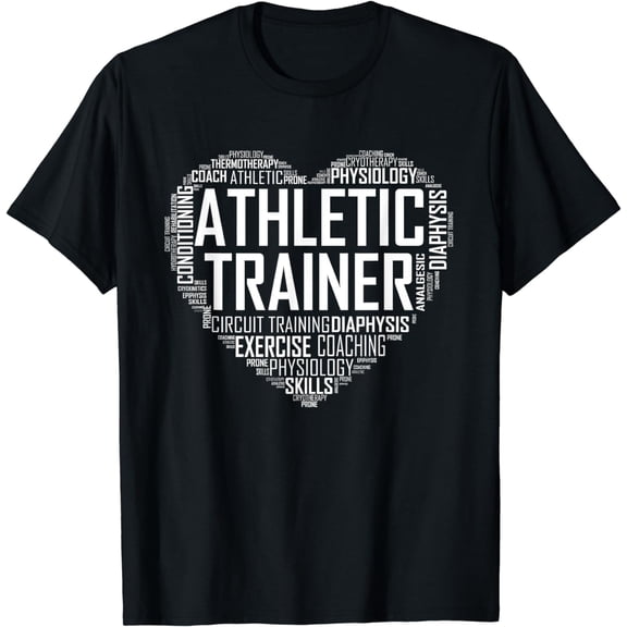 AT Certified Athletic Trainer T Shirt Gift Love Heart