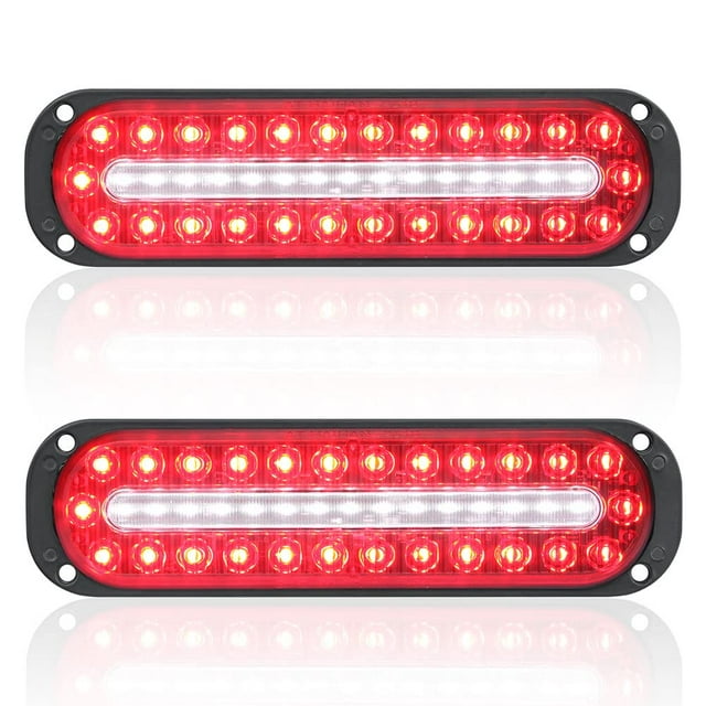 ATHAIHAN Pack of 2 STF9 Oval Red LED Trailer Stop Brake Turn Signal