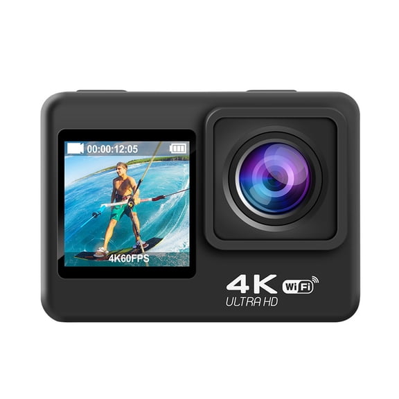 AT-S60TR Action Camera, EIS Stabilization, Dual Touch Screen, WiFi, Wearable Helmet Camera for Skiing Cycling Outdoor Vlog Recording