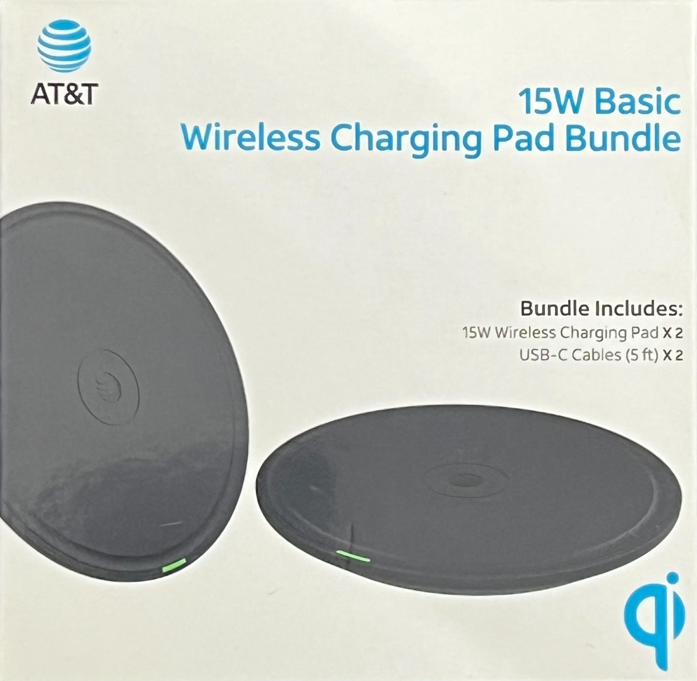 AT&T 15W Wireless Charging Pad Bundle - Black - Walmart.com