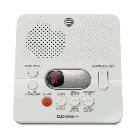 AT&T - 1740 Digital Answering Machine with Time/Day Stamp