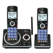 AT&T 2-Handset Expandable Cordless Phone with Unsurpassed Range, Bluetooth Connect to Cell, Smart Call Blocker and Answering System, DLP72212 (Black)