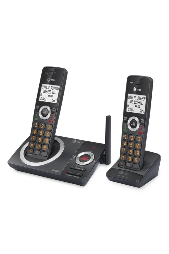 2-Handset Expandable Cordless Phone with Unsurpassed Range, Smart Call Blocker and Answering System, CL82219 (Black)