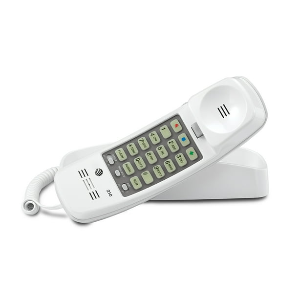 AT&T 210 Corded Trimline Phone with Speed Dial and Memory Buttons, White, Sold as 1 Each AT&T 210 Corded Trimline Phone with Speed Dial and Memory Buttons, White, Sold as 1 Each