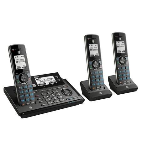 AT&T - CLP99387 Connect to Cell DECT 6.0 Expandable Cordless Phone System with Digital Answering System and Smart Call Blocker - Metallic Blue