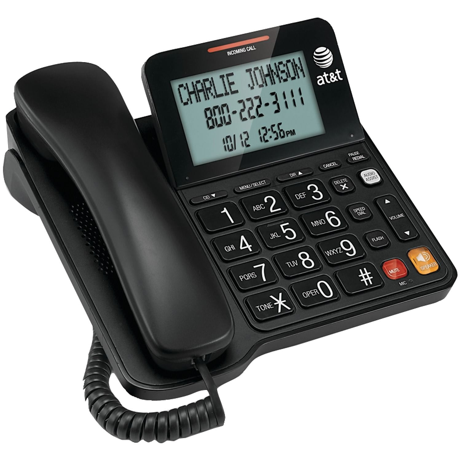 AT&T CL2940 Corded Single Line Speakerphone Caller ID/Call Waiting with Large Tilt Display