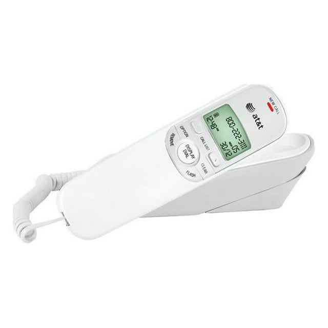 AT&T Corded Trimline® Phone with Caller ID (White)