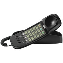 AT&T Corded Trimline Phone with Lighted Keypad, Black, ATTML210B