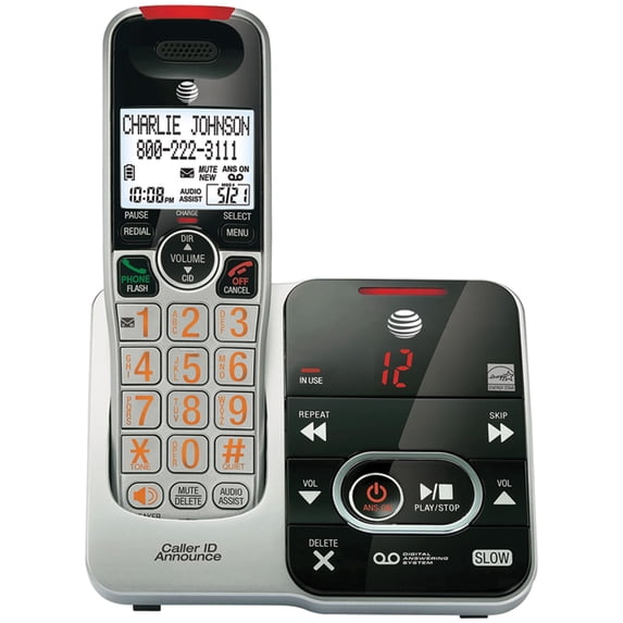 AT&T DECT 6.0 Big-Button Cordless Phone System With Digital Answering ...