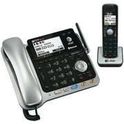 AT&T 2-Line 2-Handset DECT 6.0 Expandable Cordless Phone System for Landline, Answering System, Bluetooth Connect to Cell, and Caller ID