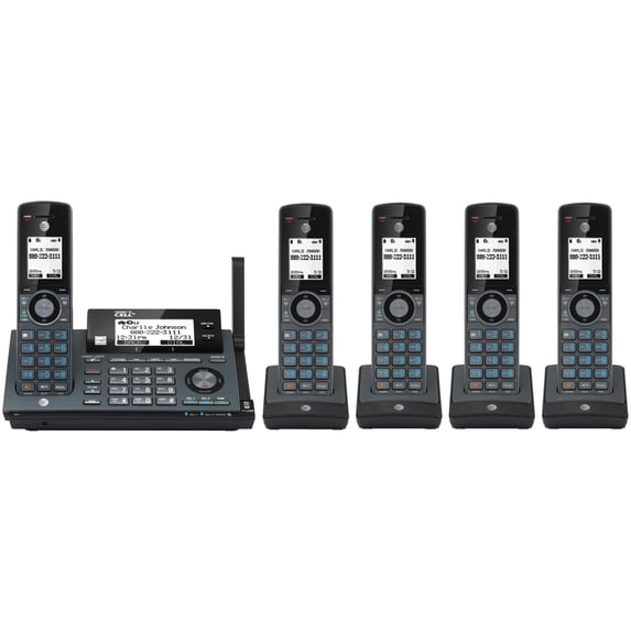 AT&T DECT 6.0 Connect to Cell 5-Handset Expandable Cordless Phone ...