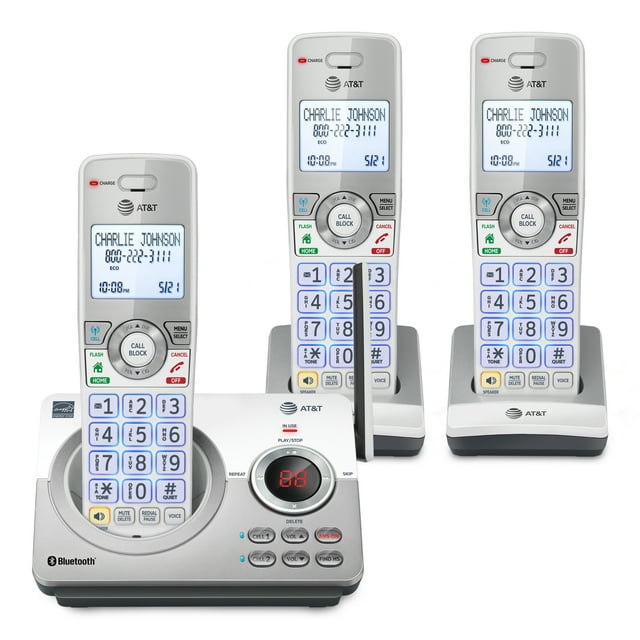 AT&T DL72310 3-Handset Cordless Phone, Unsurpassed Range, Bluetooth ...