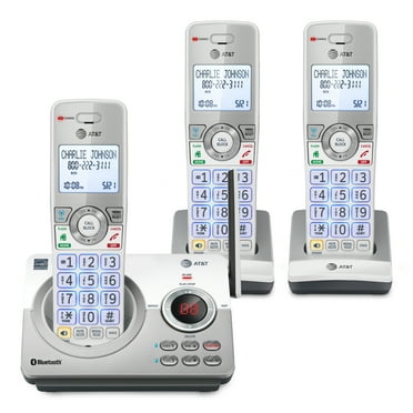 AT&T DL72310 DECT 6.0 Wall Mount 3 Handsets Cordless Phone with Digital Answering System, Silver & White, 3 Count