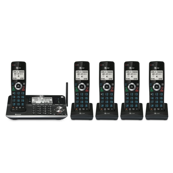 AT&T DLP73510 5 Handset Cordless Answering System with Unsurpassed Range and Connect to Cell (Black)