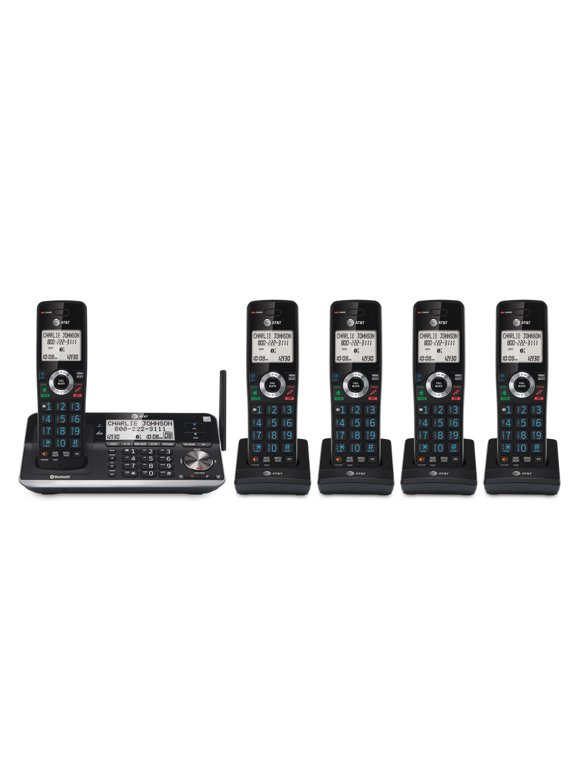 DLP73510 5 Handset Cordless Answering System with Unsurpassed Range and Connect to Cell (Black)