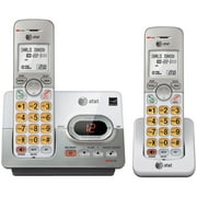 AT&T EL52203 DECT 6.0 Tabletop, Wall Mount 2 Handset with Additional handset Wall bracket, power adapter, phone Charging Stand Phone line cable, Silver