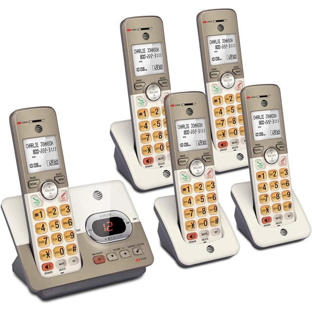AT&T EL52513 5-Handset Expandable Cordless Phone with Digital Answering ...