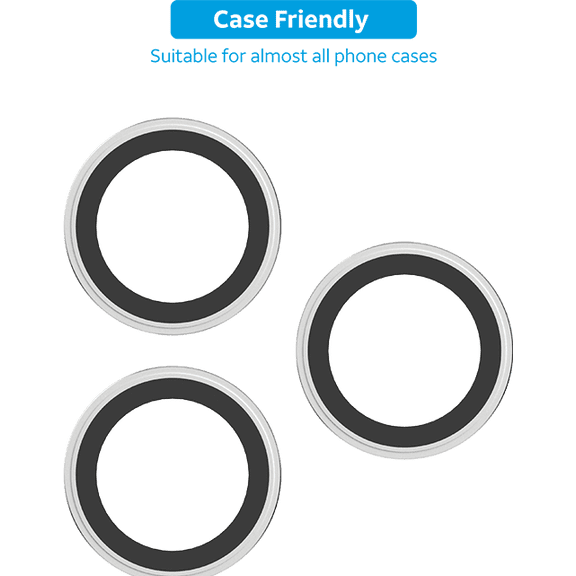 AT&T Essentials Silver Metallic Glass Camera Protector Rings - iPhone 16 Pro/16 Pro Max