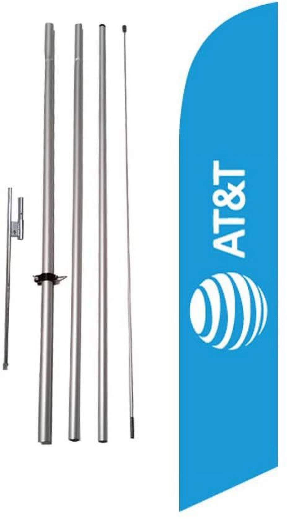 AT&T Franchise Advertising Feather Flag Banner with Pole kit and Ground Stake