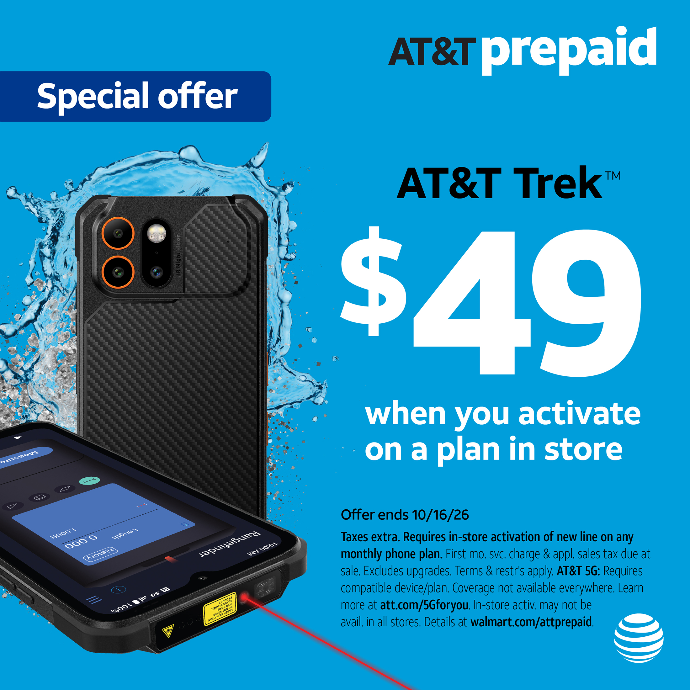 AT&T Trek, 64GB Negro Carbón - Smartphone Prepago [Bloqueado a AT&T]