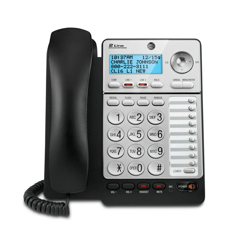 ML17928 Two-Line Corded Speakerphone, Black/Silver