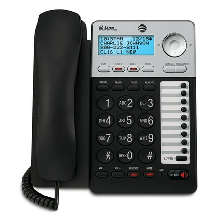AT&T - AT ML17929 Corded Phone with Caller ID/Call Waiting - Silver/Black