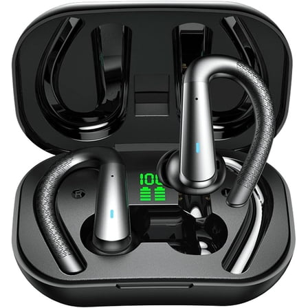 for AT&T Maestro 3 Bluetooth Headphones with Earhooks Waterproof IPX7 Over the Ear Wireless Sports Workout Earbuds with LED Display for Gym Running Exercise Fitness with Mic