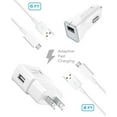 thumbnail image 1 of AT&T Motorola Moto X Play Charger Fast Micro USB 2.0 Cable Kit by Ixir - (Fast Wall Charger + Fast Car Charger + 2 Cable), 1 of 7