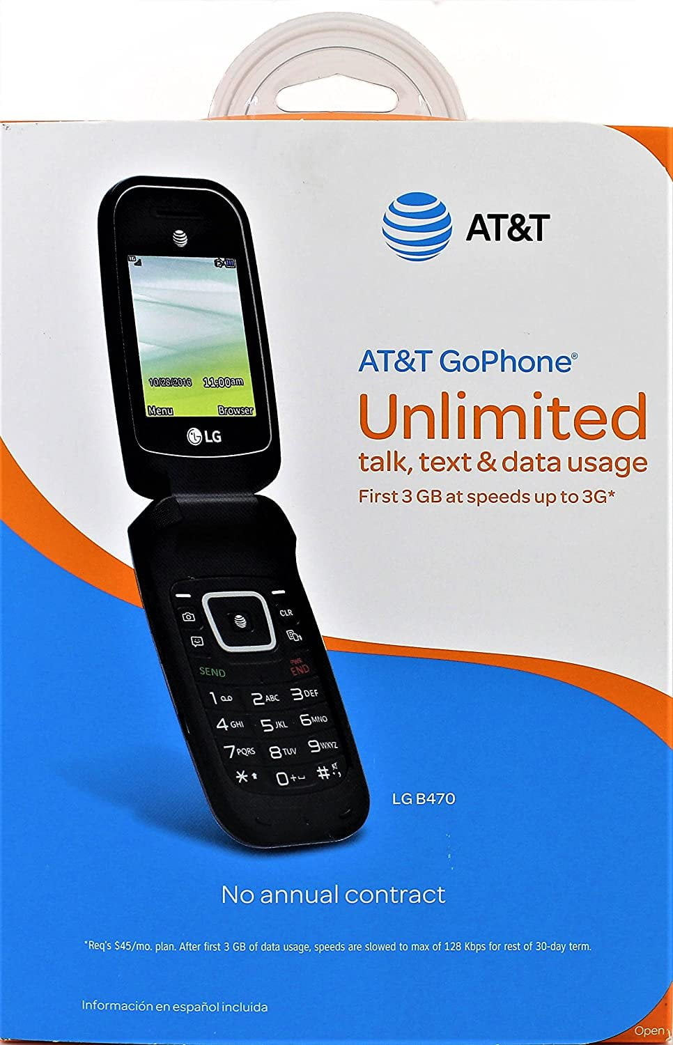 AT&T PREPAID LG B470 256MB Prepaid Smartphone, Black