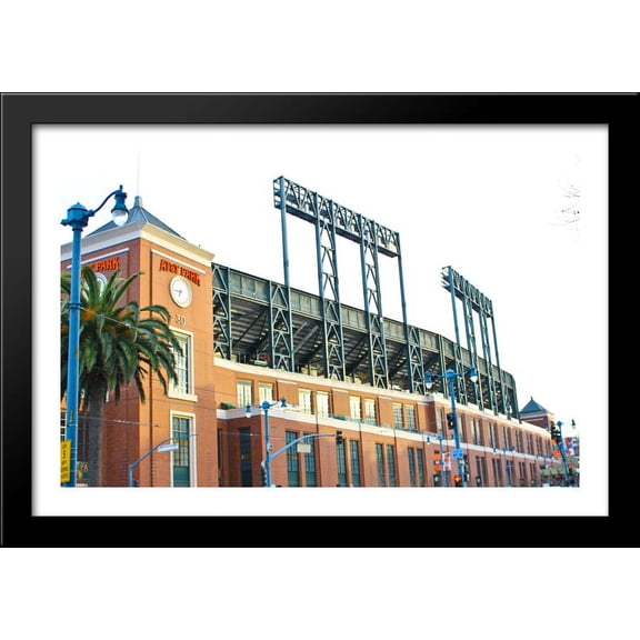 AT&T Park 40x28 Large Black Wood Framed Print Art - Home of the San Francisco Giants