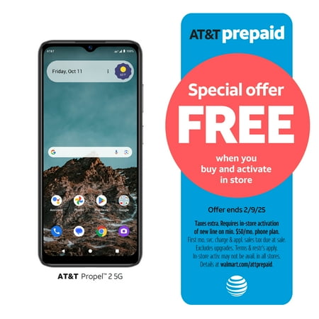 ATT Propel 2 5G, 64GB, Odyssey Gray - Prepaid Smartphone