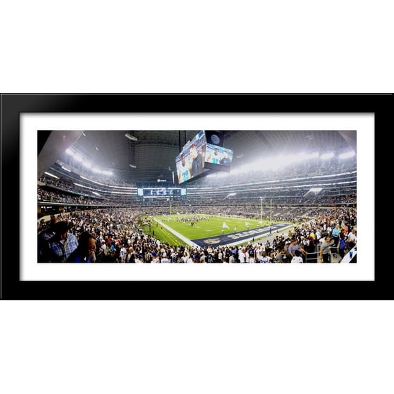 AT&T Stadium 40x20 Large Black Wood Framed Print Art - Home of the Dallas Cowboys