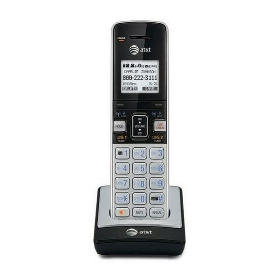 AT&T TL86003 DECT 6.0 Accessory Handset with Caller ID/Call Waiting for TL86103, Silver/Black