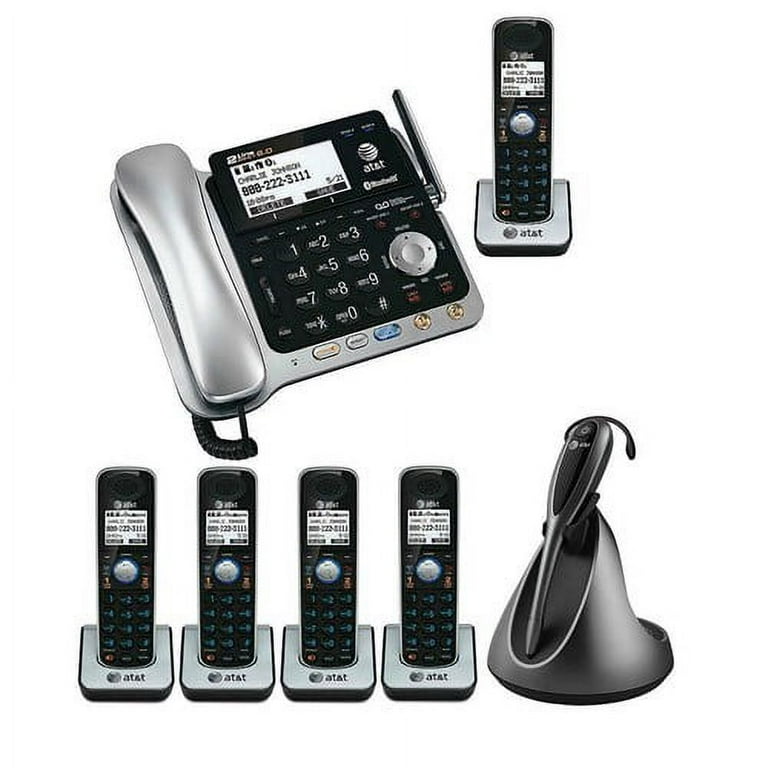 AT T TL86109 Phone plus TL8900 Headset with 4 TL86109 Accessory Handset
