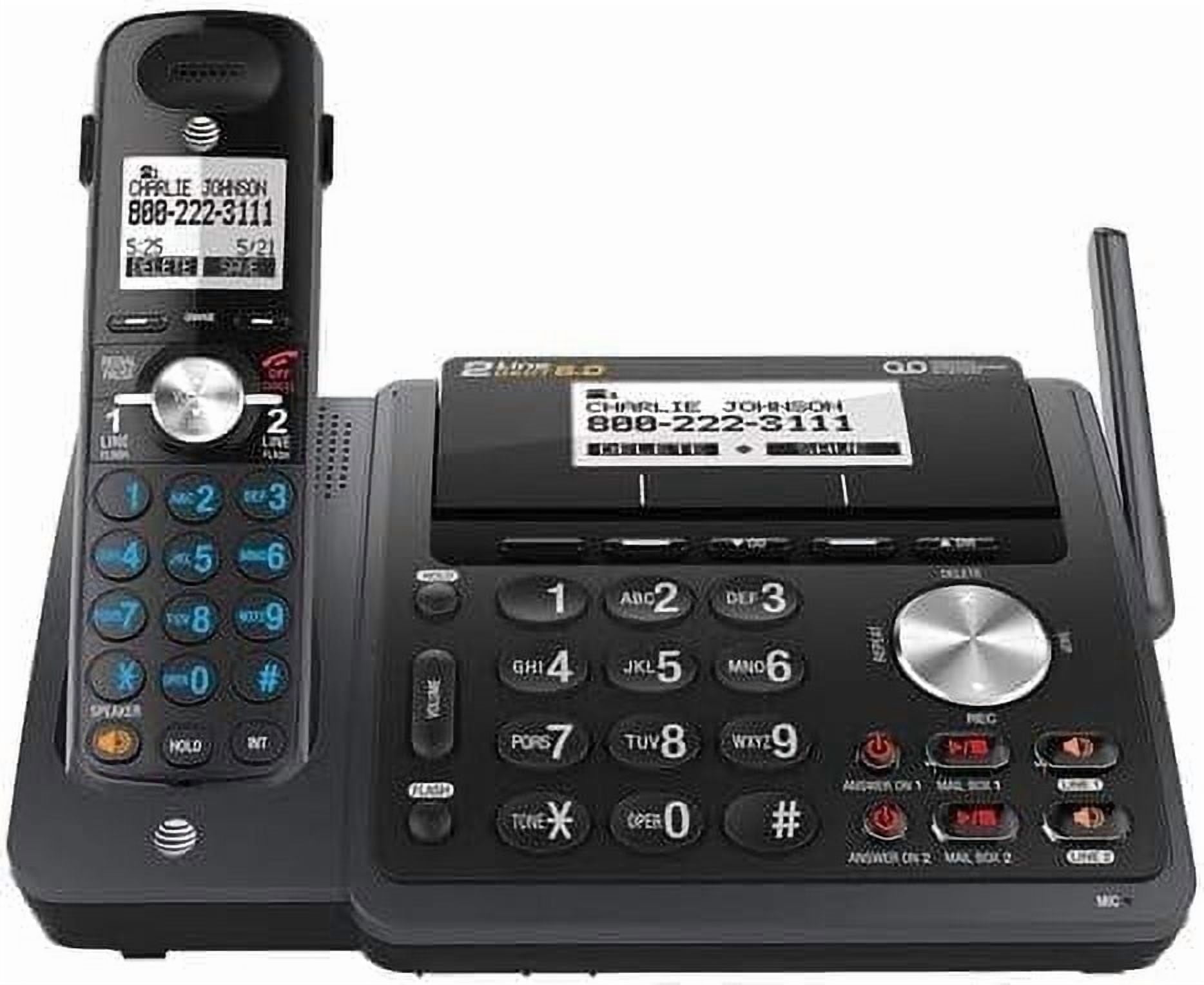 AT&T TL88102BK 2-Line Expandable Cordless Phone System with Answering ...