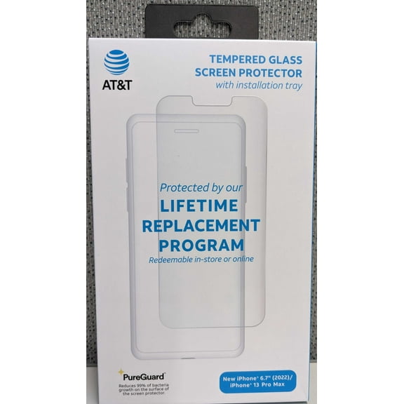 AT&T Tempered Glass Antimicrobial Screen Protector - iPhone 6.7(2022)/13 Pro Max